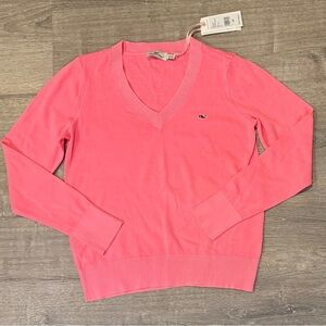 Vineyard Vines Coral Pink V-Neck Sweater